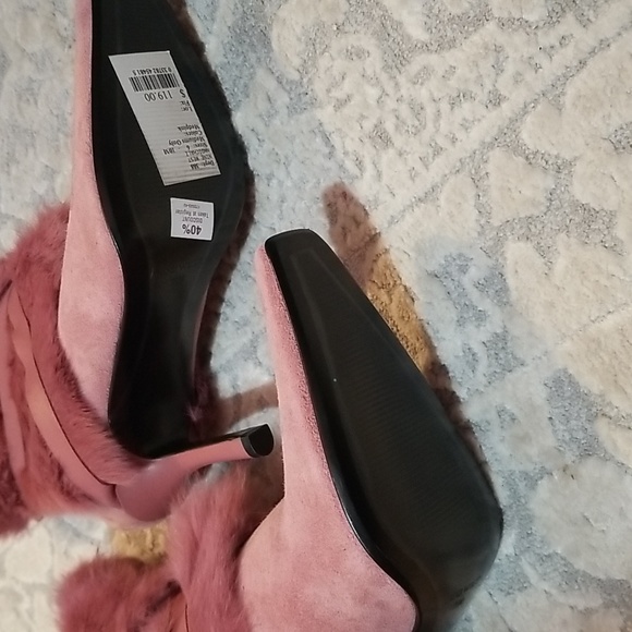 Nine West Pink Suede 1/2 Boot Heels - Picture 5 of 8